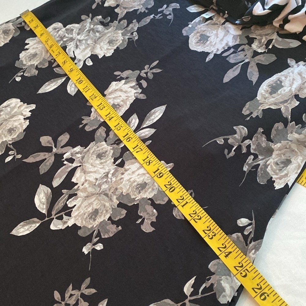 Jules & James dress below knee flowy long sleeves pockets florals/stripe Sz L - Picture 4 of 9